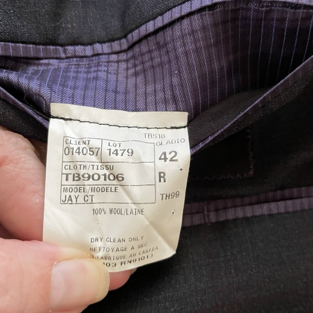 Ted Baker Endurance Jay Blazer Sz 42R Charcoal Gray Plaid Two Button Sport Coat - Picture 8 of 8